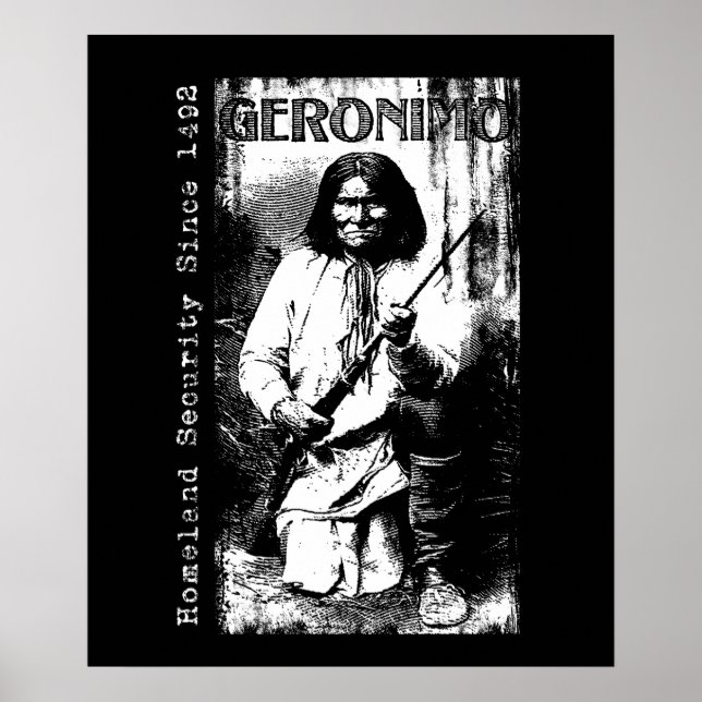 Geronimo Art Native American Apache Illustration Poster (Framsidan)