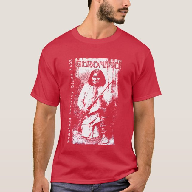 Geronimo Art Tshirt Native American Apache Gift T Shirt (Framsida)