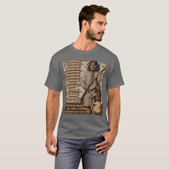 Geronimo Bedonkohe Apche T Shirt (Hel framsida)
