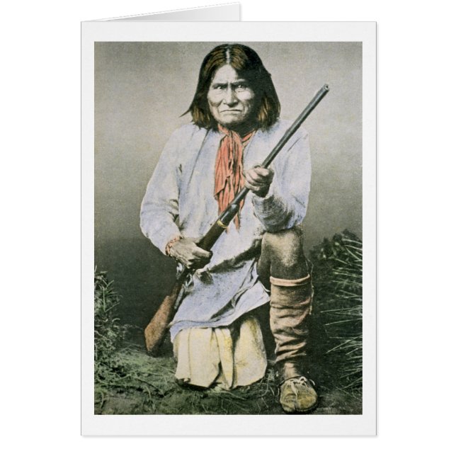 Geronimo (färgat foto) hälsningskort (Framsidan)