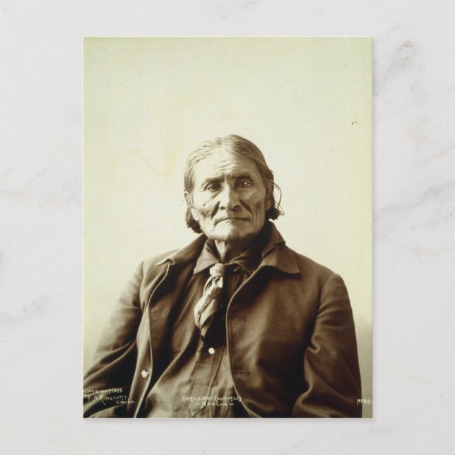 Geronimo (Guiyatle) Apache Native Indian Vykort (Framsida)