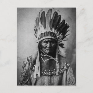 Geronimo i Head Dress Vykort