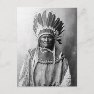 Geronimo in headdress 1907 vykort