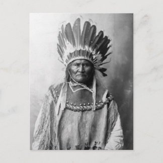 Geronimo in headdress 1907 vykort