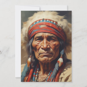 Geronimo Indian Chief Warrior Porträtt Julkort