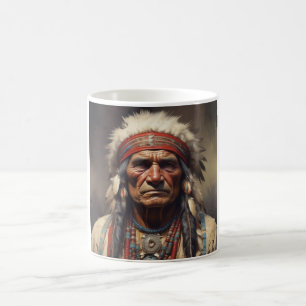 Geronimo Indian Chief Warrior Porträtt Kaffemugg