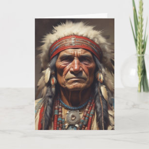 Geronimo Indian Chief Warrior Porträtt Kort