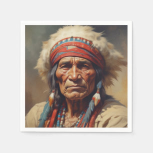 Geronimo Indian Chief Warrior Porträtt Pappersservett