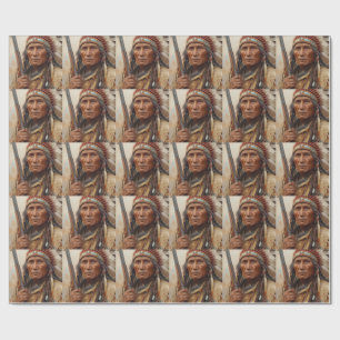 Geronimo Indiansk Höuptling Krigare Porträtt Presentpapper