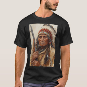 Geronimo indiansk höuptman krigarkonst t shirt