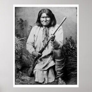 Geronimo med Rifle 1886 Poster