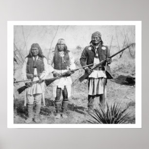 Geronimo och tre av hans Apache-krigare, 1886 (b) Poster