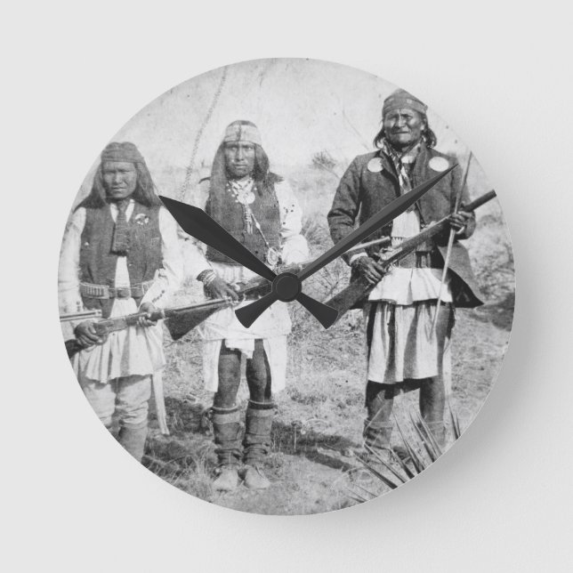 Geronimo och tre av hans Apache krigare, 1886 (b Rund Klocka (Framsida)