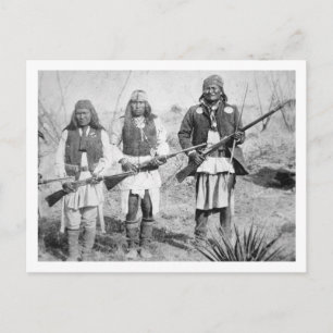 Geronimo och tre av hans Apache-krigare, 1886 (b) Vykort