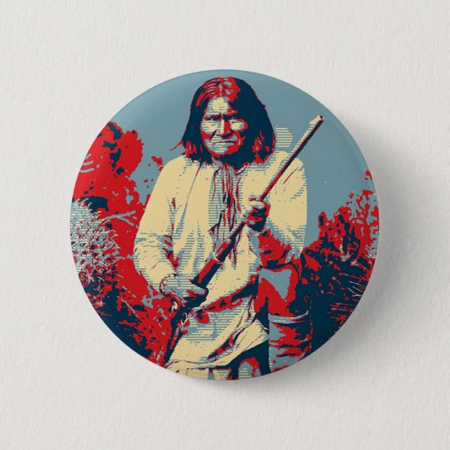 Geronimo Pop Art - Apache Indian Warrior Chief Knapp (Framsida)