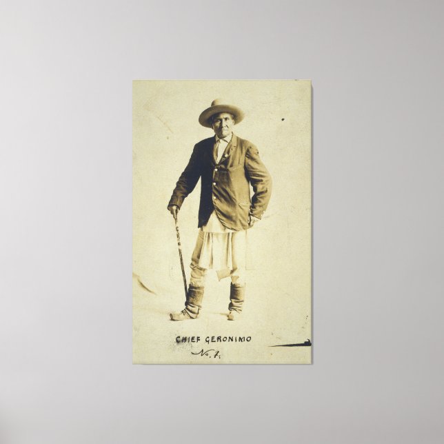 Geronimo Ställföreträdande Porträtt 1904 Canvastryck (Framsida)
