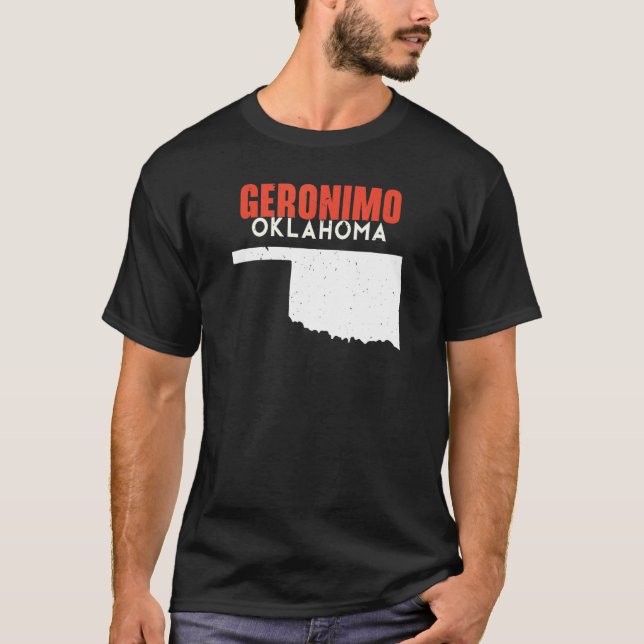 Geronimo USA State America Travel Oklahoman T Shirt (Framsida)