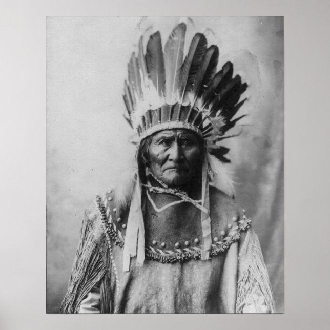 Geronimo with Headdress Poster (Framsidan)