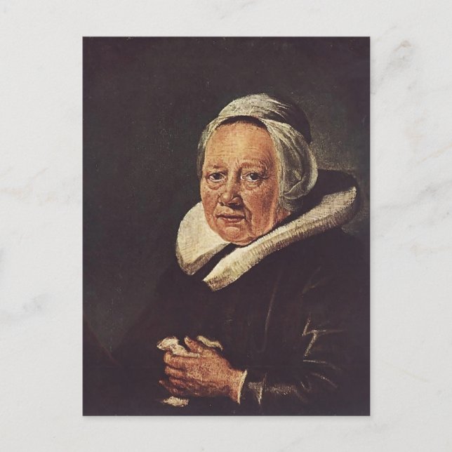 Gerrit Dou- Porträtt från en gammal kvinna Vykort (Framsida)