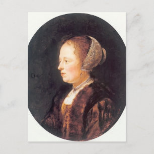 Gerrit Dou- Porträtt från en kvinna Vykort