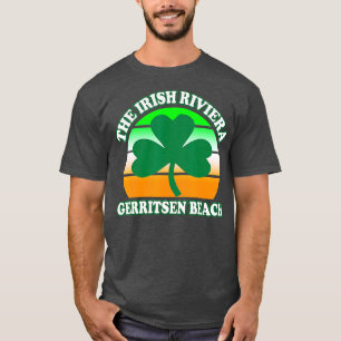 Gerritsen Beach Irish Riviera Funny Shamrock Retro T Shirt