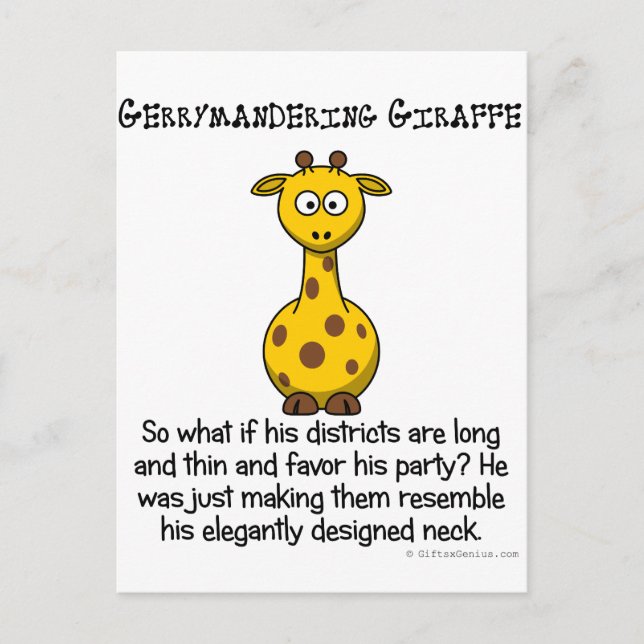 Gerrymanderings kongressdistrikt vykort (Framsida)