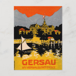 Gersau, Lucernsjön, segelbåt, Schweiz Vykort