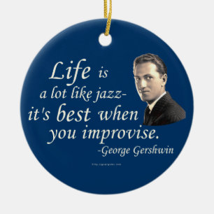 Gershwin på liv julgransprydnad keramik