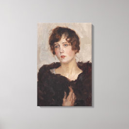 Gertie in a Päls Jackar (av Isaac Israels) Canvastryck