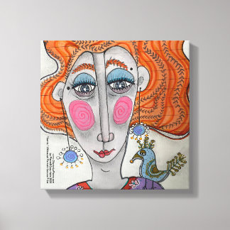 "Gertie," Whimsisk Porträtt Canvastryck