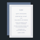 Gertrude Dusty Blue Classic Elegant bröllop Inbjudningar<br><div class="desc">Klassisk inbjudan till stil-dammiga blåbröllop med enkel och minimal design med ditt monogram överst och din händelseinformation omgiven av en dubbla gräns. Typsnitt alternerar mellan och elegant-skript,  en traditionell serif och minimalist sans serif typsnitt. Denna inbjudan är underbar för ett formellt bröllop.</div>