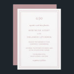 Gertrude Dusty Ro Classic Elegant bröllop Inbjudningar<br><div class="desc">Klassisk bröllopsinbjudan från stil rosa damsty ro med en enkel och minimal design med ditt monogram överst och din händelseinformation omgiven av en dubbla gräns. Typsnitt alternerar mellan och elegant-skript,  en traditionell serif och minimalist sans serif typsnitt. Denna inbjudan är underbar för ett formellt bröllop.</div>