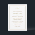 Gertrude Guld Classic Elegant bröllop Inbjudningar<br><div class="desc">Klassisk bröllopsinbjudan från stil faux guld med enkel och minimal design med ditt monogram överst och din händelseinformation omgiven av en dubbla gräns. Typsnitt alternerar mellan och elegant-skript,  en traditionell serif och minimalist sans serif typsnitt. Denna inbjudan är underbar för ett formellt bröllop.</div>