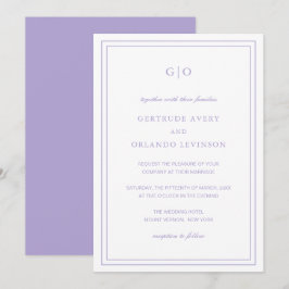Gertrude Lavender Classic Elegant bröllop Inbjudningar