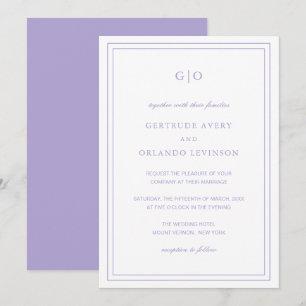 Gertrude Lavender Classic Elegant bröllop Inbjudningar