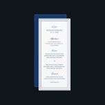 Gertrude Navy Blue Classic Elegant bröllop Meny<br><div class="desc">Den klassiska stil-dammiga blå bröllop-menyn med enkel och minimal design med ditt monogram,  namn och bröllop-datum längst upp tillsammans med din meny omgiven av en dubbla gräns. Typsnitt alternerar mellan och elegant-skript,  en traditionell serif och minimalist sans serif typsnitt. Den här menyn är underbar för ett formellt bröllop.</div>