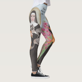 Gertrude Patron St of Cats Watercolor Leggings