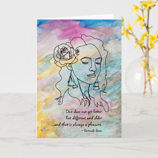 Gertrude Stein Olika och Äldre Offertblankkort Kort (Gul blomma)