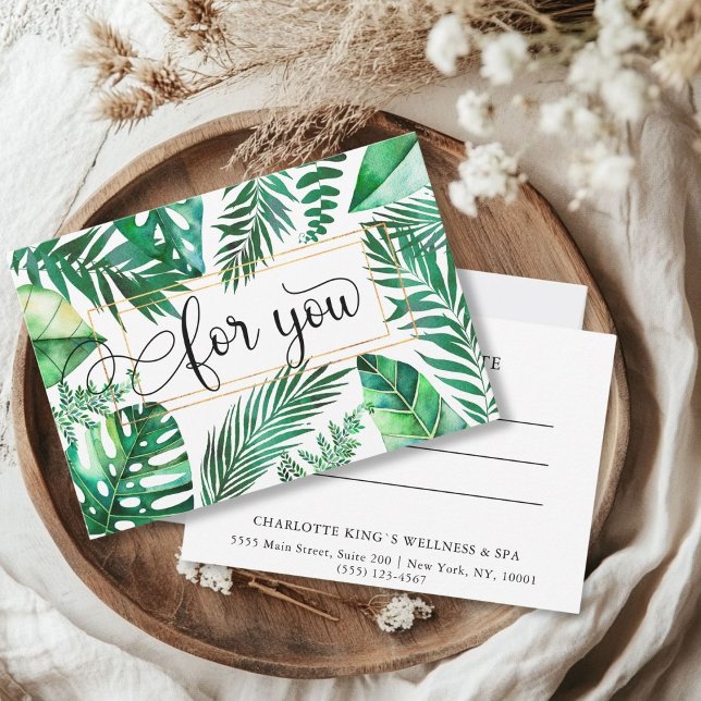 GESCHÄFTSGESCHENKZERTIFIKAT | for you (BUSINESS GIFT CERTIFICATE for you.Palm, Leafy.)