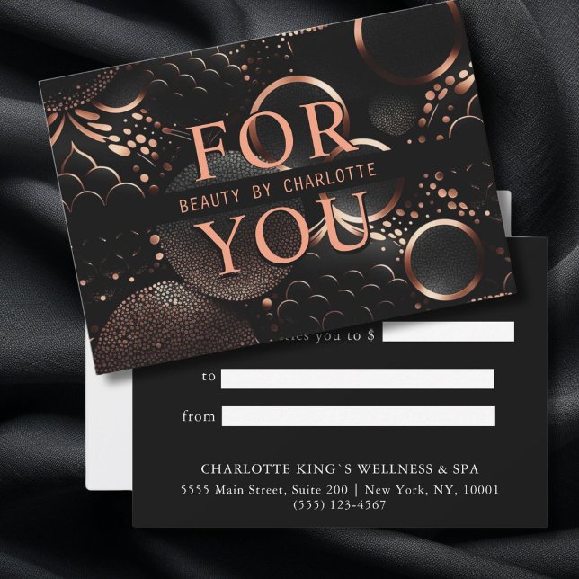 GESCHÄFTSUNTERNEHMENSBESCHEINIGUNG| für Sie (BUSINESS CERTIFICATE | For You. Black, Copper, Pattern, Trendy.)