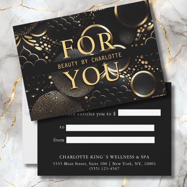 GESCHÄFTSUNTERNEHMENSBESCHEINIGUNG| für Sie (BUSINESS CERTIFICATE | For You. Black, Gold, Pattern, Trendy.)