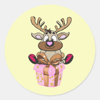 Geschenkaufkleber Rentier Runt Klistermärke