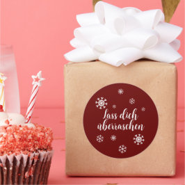 Geschenkaufkleber - Schneesterne - dunkelrot Runt Klistermärke