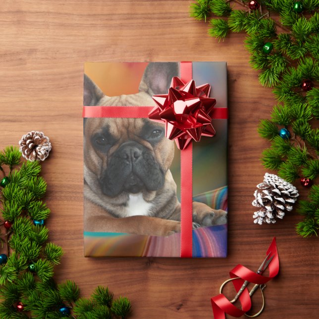 Geschenkpapier französische Bulldogge  Presentpapper (Julgåva)