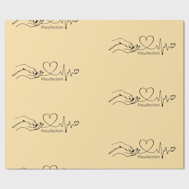 Geschenkpapier Pawfection - One-Line-Art Presentpapper (Seam)
