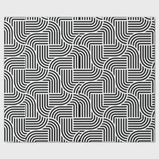 Geschenkpapier - schwarz-weiß Lienen Presentpapper