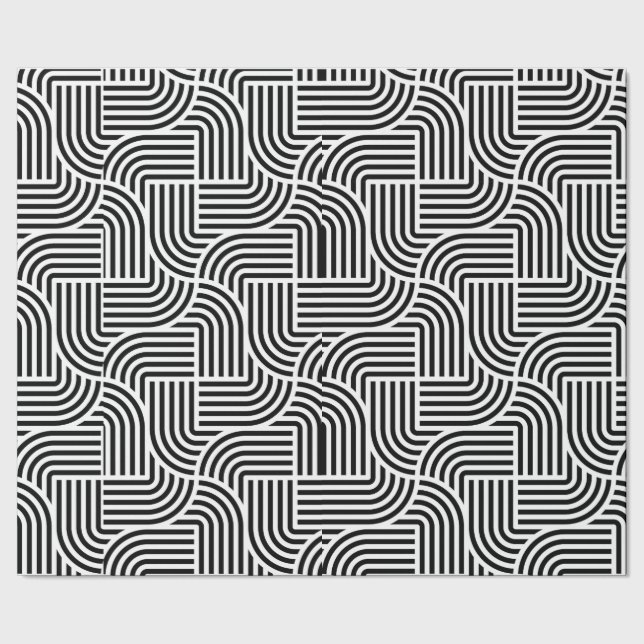 Geschenkpapier - schwarz-weiß Lienen Presentpapper (Seam)