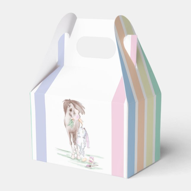 Geschenkverpackung Osterbild, Pferd und Osterhase Presentaskar (Framsidan Sidan)