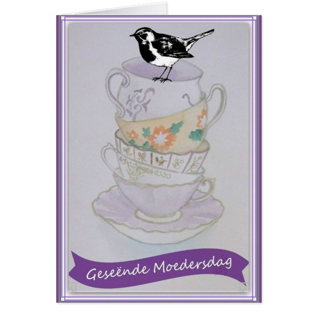 Geseende Moedersdag Hälsningskort (Framsidan)