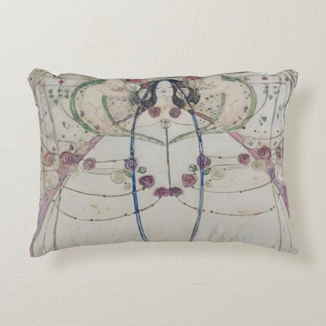Gessopanel av Margaret MacDonald Mackintosh Prydnadskudde (Framsidan)
